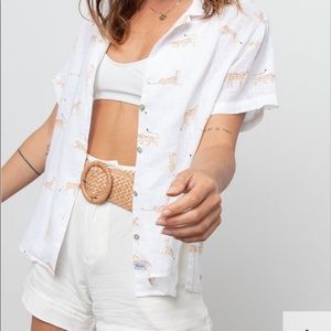Jungle cat button down top - RAILS